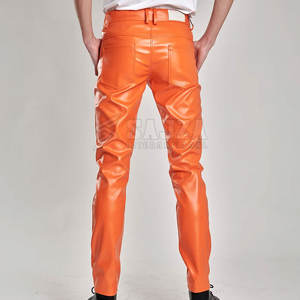 Pantalons en cuir pour hommes de style unique Pantalons en cuir pour hommes sur mesure Pantalons en cuir personnalisés avec votre propre logo - Product Image 3