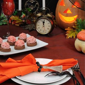 Anneaux de serviette en perles de bois de ferme avec perles en bois et élastiques pour votre décor de table à manger - Product Image 2