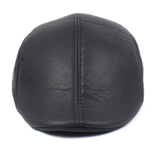 Béret de golf unisexe classique en cuir PU, casquette personnalisée en gros pour homme, ski, plage, fête, pêche décontractée, applicable - Product Image 3