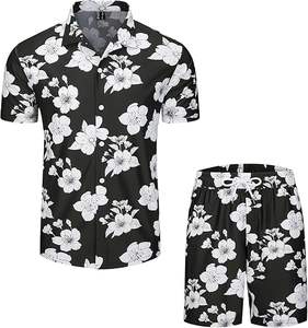 New Arrival Fashion Summer <b>Hawaiian</b> Tracksuit Holiday Men's Beachwear Clothing <b>Short</b> Suit Casual 2-piece T-shirt Clothes Set - Product Image 1