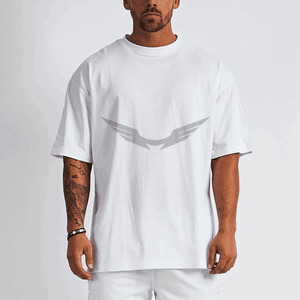 T-shirt Boxy surdimensionné 100% coton de luxe pour hommes col montant épais en éponge avec col rond épais de haute qualité - Product Image 1