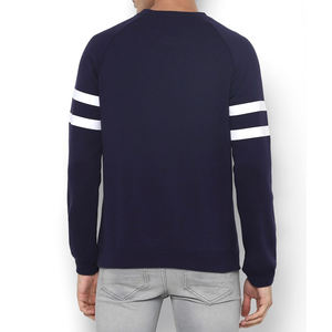 เสื้อสเวตเตอร์คอตตอนผ้าฟลีซผ้าฝ้ายคุณภาพสูงสำหรับผู้ชายสีฟ้าเข้มสำหรับฤดูหนาว - Product Image 6