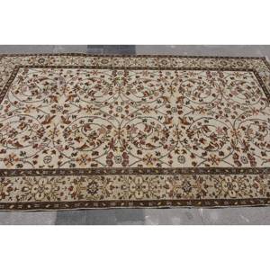 Alfombra tradicional de lana marrón Beige de 4,5x8 pies, diseño clásico de retazos turcos, sala de estar de látex para respaldo, dormitorio, pasillo, rectángulo - Product Image 4
