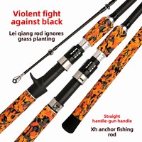 Canne à pêche en fibre de carbone haute résistance, puissance XXH, pour la pêche en mer, canne à lancer et à filer en 2 brins, action rapide, pour la pêche au gros gibier