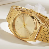 Montres à quartz élégantes en acier inoxydable de haute qualité avec logo personnalisé, montres-bracelets de luxe pour femmes, montre en or pour femmes
