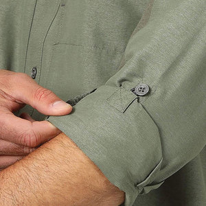 Cómodas camisas de pesca de tela de algodón suave para hombres, protección solar, camisa de trabajo de senderismo de secado rápido - Product Image 5