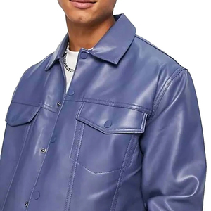 Camisas de Cuero de Alta Calidad con Bordado Desgastado en Varios Colores, Camisas de Cuero para Hombre de Estilo Nuevo al por Mayor - Product Image 4