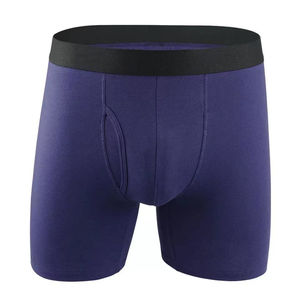 Calzoncillos bóxer elásticos de algodón sólido cómodos para hombre personalizados OEM, pantalones cortos bóxer de punto desechables transpirables con logotipo clásico de cintura abierta - Product Image 3