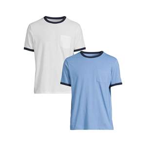 Precio al por mayor de los hombres de la camiseta personalizada en blanco de algodón liso Ringer camiseta con mangas de bloqueo para los niños - Product Image 5