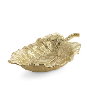 <b>Raw</b> Cast Aluminium Shiny Gold Serving Leaf Bowl Leaf <b>Tray</b> Snack Bowl Kitchenware Decorative Leaf <b>Tray</b> - Product Image 1