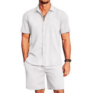 Streetwear d'été personnalisé pour hommes, ensemble t-shirt décontracté et pantalon court 2 pièces de jogging pour hommes avec bas actif, vente en gros - Product Image 1