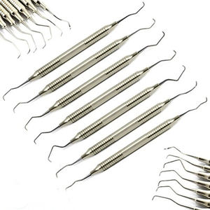 Ensemble professionnel de curettes Gracey parodontales manuelles, 7 instruments dentaires complets pour le détartrage, le planage des racines, le nettoyage en profondeur - Product Image 1
