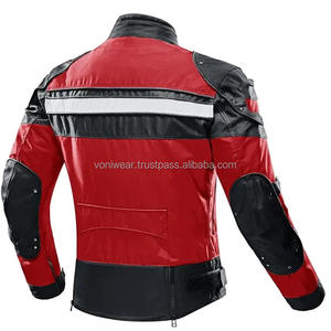Veste de moto en cuir de haute qualité pour hommes Vêtements de sport entièrement personnalisés avec option de taille supérieure Imperméable et ignifuge - Product Image 2