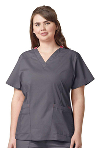 Unisex Customized Women's Nursing <b>Scrub</b> <b>Tops</b> Short Sleeve Hospital Uniform with Woven Spandex/Polyester Fabric Digital Print Set - Product Image 6
