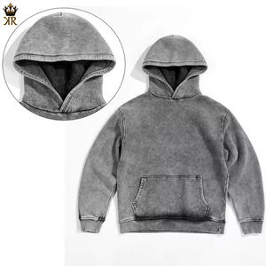 Sudadera con Capucha Personalizada OEM para Hombre, Lavado Ácido, 100% Poliéster, Color Sólido, Alta Calidad, Talla Grande - Product Image 5