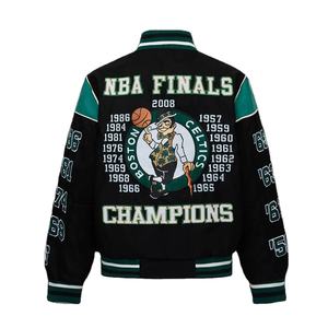 เสื้อแจ็คเก็ตวาร์ซิตี้ผ้าเดนิมแคนวาสคุณภาพสูงสำหรับผู้ชาย แฟชั่นสตรีทแวร์ฤดูหนาว เสื้อแจ็คเก็ตเบสบอลสไตล์วิทยาลัย - Product Image 2