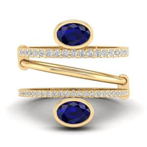 Anillo de Zafiro Azul Clásico REYES en Plata de Ley 925 con Certificado GRA, Anillos de Compromiso y Declaración con Moissanita para Mujer - Product Image 6