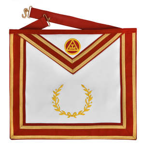 Masonic Regalia Apron With Hand Made Embroidery Regalia Bag Masonic Regalia Craft MM Apron Officer Collar - Product Image 1