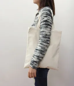 Sac fourre-tout en toile de coton, sacs d'épicerie réutilisables légers en tissu, bricolage, publicité, promotion - Product Image 2