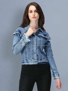 Nuevas Chaquetas vaqueras desgastadas para mujer con estilo, chaquetas de camionero a la moda para mujer, chaqueta universitaria al por mayor y personalizada - Product Image 5