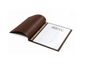 ปกเมนูหนัง PU แบบสั่งทำสำหรับร้านอาหาร โรงแรม และบาร์ ยี่ห้อ DIVRIS พร้อมโลโก้ปั๊มนูนตามแบบ และหลายหน้า - Product Image 1