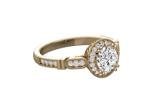 VVS Lab Grown Diamond Ring Classic 14K Gold Plated IGI Certified Round Brilliant Cut Ring for Women Engagement Wedding Ring - Product Image 3