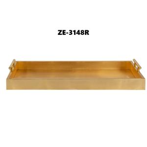 Plateau artisanal à finition métallique pour décoration de table moderne, plateau en métal de luxe sculpté argenté, plateau antique en cuivre martelé poli plaqué - Product Image 2