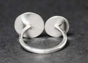 High Quality 925 <b>Sterling</b> <b>Silver</b> Double Disc <b>Rings</b> <b>Adjustable</b> Minimalist Vintage Style Jewelry for Weddings Gifts Wholesale - Product Image 6