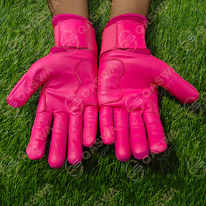 Gants de baseball en cuir de vachette de couleur rose avec sangle réglable, nouveaux gants de sport respirants et durables - Product Image 6