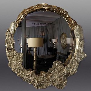 Rustic <b>Industrial</b> Farmhouse Metal <b>Wall</b> <b>Mirror</b> With Vintage Perfect For Cabin <b>Wall</b> Luxurious Themed Decor - Product Image 1
