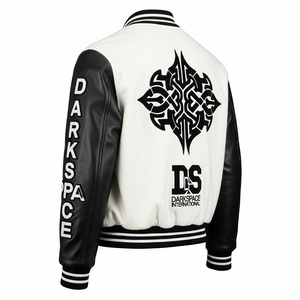 Nouveau design col montant veste universitaire manches en laine et cuir avec broderie chenille durable pour la saison hivernale - Product Image 5