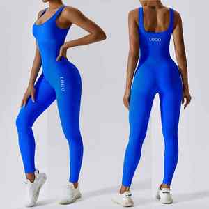 Combinaison de sport sans couture pour femme, une pièce, rembourrée, côtelée, pour la salle de sport, combinaison de sport, leggings, combinaison pour femme - Product Image 5