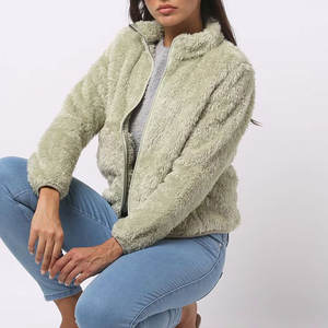 Veste en sherpa légère à séchage rapide pour femmes avec logo personnalisé, doublure en polyester, prix bas et MOQ, vestes en sherpa en gros - Product Image 6