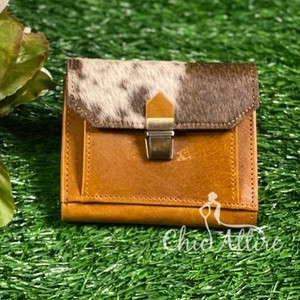 New Real Handmade Hair on Hide Fur Leather <b>Small</b> Coin Wallets Very Stylish and Durable Real Genuine Cowhide Fur Leather Wallets - Product Image 1