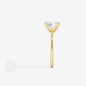 Anillo de Compromiso Petite Solitaire con Diamante Cultivado en Laboratorio de Corte Redondo, Anillo de Oro de 18K - Product Image 4