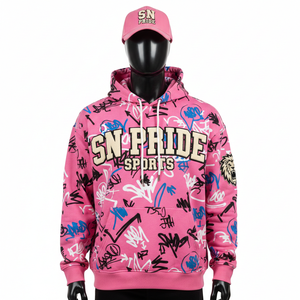Men Winter Embroidered Sublimation Print Fleece <b>Hoodie</b> Wholesale Polyester Custom Colors Designs Pullover Sports Casual - Product Image 1