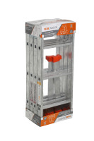 Échelle pliante multifonctionnelle en alliage d'aluminium, style européen, 4x4 marches, hauteur extensible 15 pieds, charge 150 kg, pour entrepôt