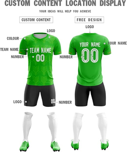 Conjunto de uniforme de fútbol con logotipo personalizado de alta calidad, nuevo estilo, camiseta de entrenamiento de fútbol de poliéster verde para adultos, camiseta de fútbol Unisex - Product Image 4