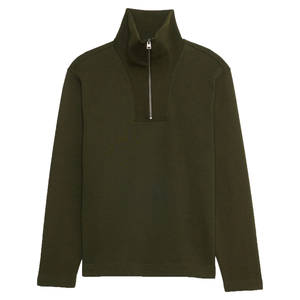 Sudaderas de Alta Calidad con Media Cremallera, Ajuste Personalizado, Talla Grande, Cuello Redondo Acanalado, Diseño Sólido, Logotipo Bordado para Hombre, Ropa de Otoño 100% - Product Image 6