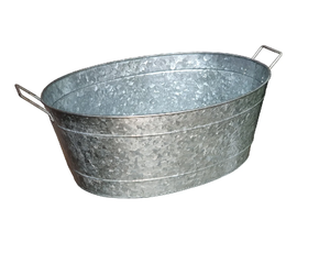Petit baquet en acier galvanisé argenté avec la capacité latérale des poignées 3L pour des occasions de partie - Product Image 1