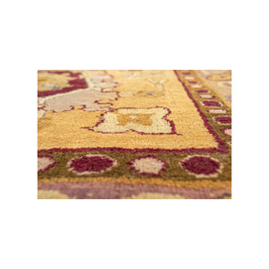 พรมขนสัตว์ถักมือลายเหรียญสีเบจและสีน้ำตาล ขนาด 9x12 ฟุต รูปทรงสี่เหลี่ยมผืนผ้า สำหรับห้องนั่งเล่น หนา 10 มม. รุ่น Paem-1488 - Product Image 3