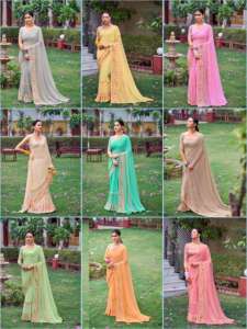 Vestido de fiesta elegante de seda Georgette de primera calidad con papel de aluminio Swarovski Work estilo paquistaní para niñas con blusa elegante - Product Image 3