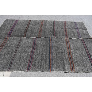 Alfombra Turca de 6x8.6 pies, Alfombra Kilim Vintage, Alfombra de Lana Gris Estilo Suroeste - Product Image 3