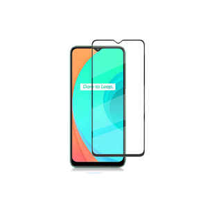 Protector de Pantalla de Vidrio Templado Negro Premium Resistente a Impactos para Realme C11, Cobertura Total, Anti-Espía y Anti-Golpes - Product Image 1