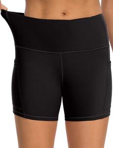 Pantalones cortos de gimnasio de compresión de cintura alta con bolsillos laterales para mujer Entrenamiento Fitness - Product Image 3