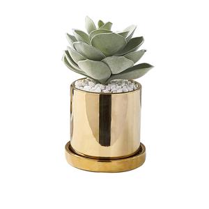 Jardinière de fleurs décorative faite à la main avec décoration de fêtes de finition plaquée or Pot de fleurs en métal au design unique - Product Image 3