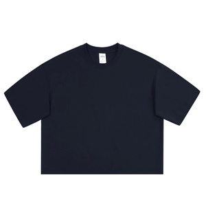 เสื้อยืดคอกลมทรงโอเวอร์ไซส์ทรงบ็อกซี่ ผ้าคอตตอน 100% คุณภาพพรีเมียมสำหรับผู้ชาย ออกแบบโลโก้ได้ตามต้องการ สไตล์สตรีทแวร์ เสื้อยืดเปล่า ตัวสั้น - Product Image 3
