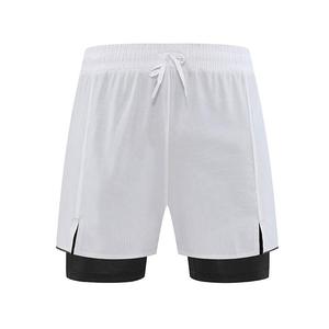 Short en maille avec logo personnalisé de haute qualité Short en maille double couche de basket-ball vierge pour homme Short 2 en 1 pour homme - Product Image 4