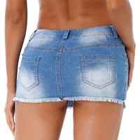 Kadınlar Vintage 90s Y2K moda Mini Denim etek alçak seksi kalem kısa Jean elbise Charm cep kargo Wrap kulübü için PCS-R-114