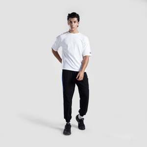 Pantalon de travail droit léger Olympus pour homme, noir et turquoise, taille élastique, fermeture éclair décorative, teint en pièce, taille XL - Product Image 4